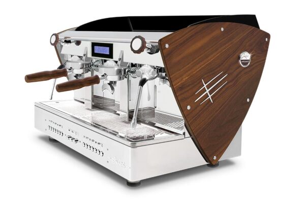 Etnica display 3/4 2 E61 groups automatic Orchestrale Coffee Machines best seller with nut wood sides and kit