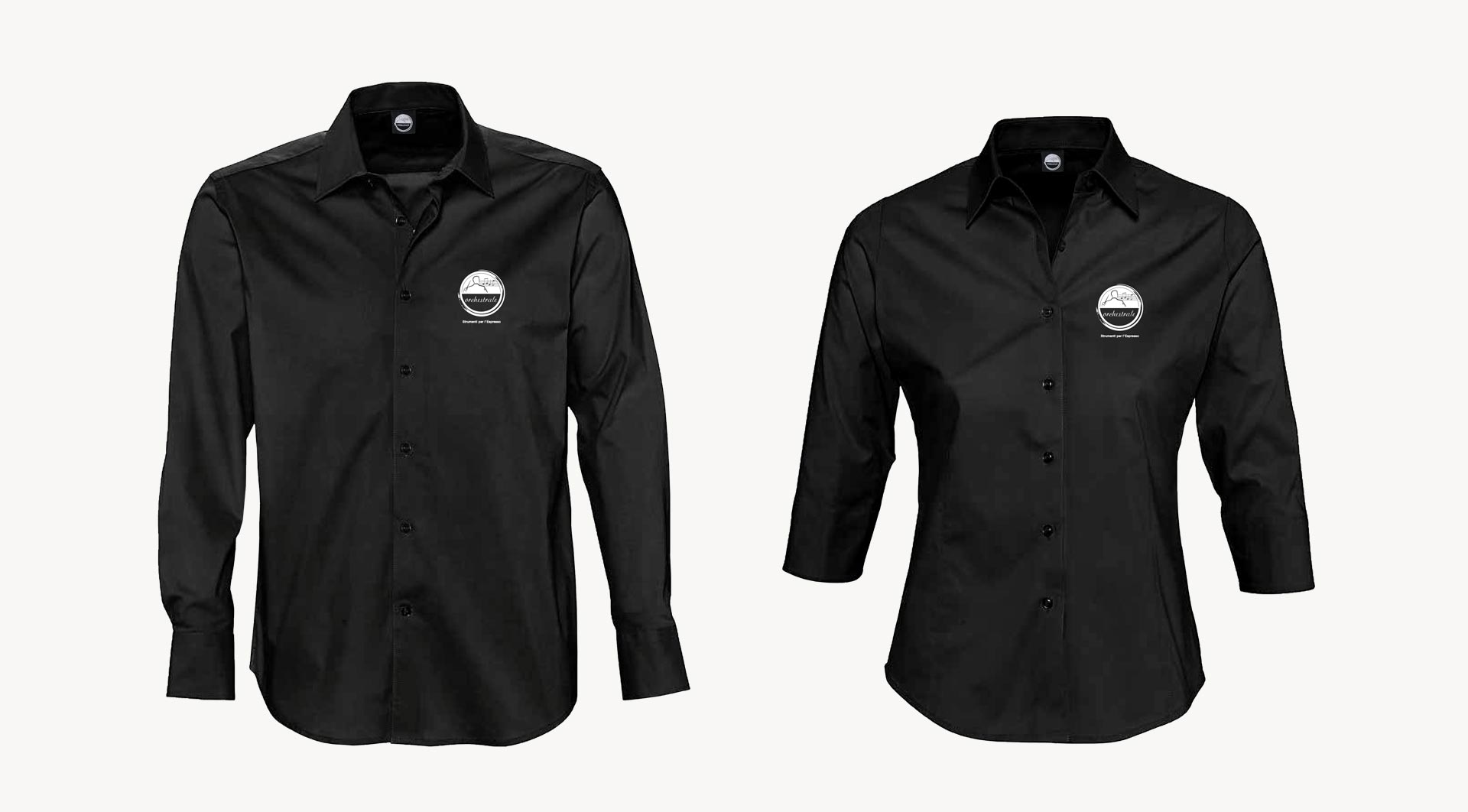 Orchestrale Maquinas de Café ropa camisas de color negro con logo